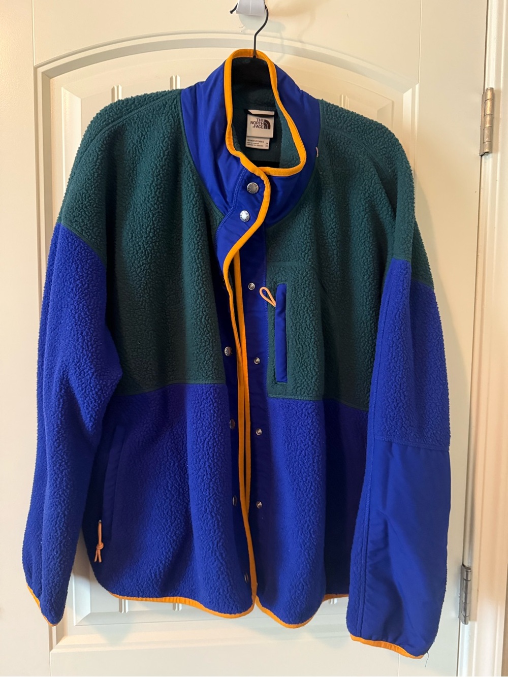 The North Face Teal, Royal Blue & Gold Trim Fleece Jacket